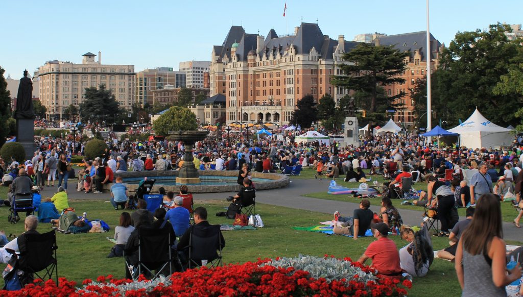 The Legislative Assembly lawns during a Splash event