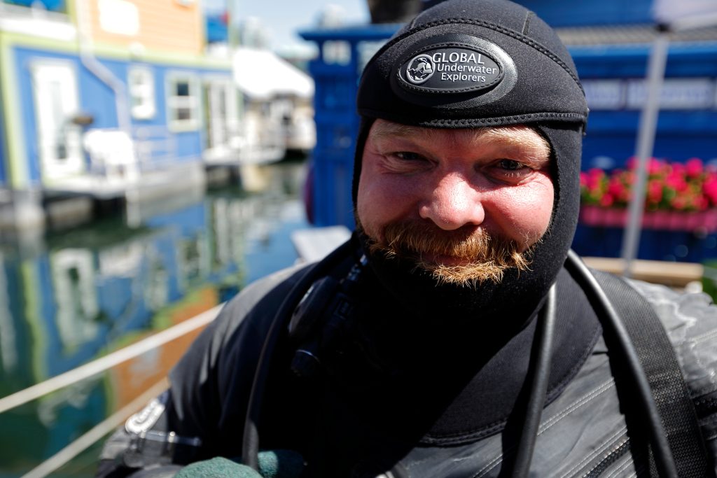 A diver at World Ocean Day.